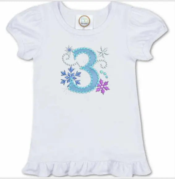 Girl's Short Sleeve Ruffle Birthday Tee Shirt - An Initial Impression