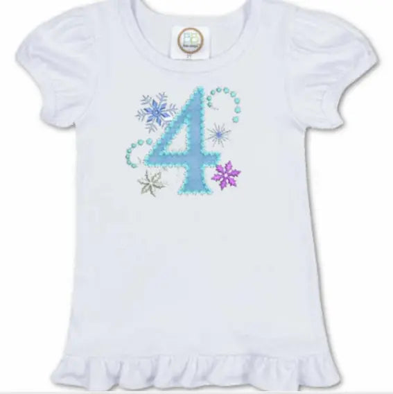 Girl's Short Sleeve Ruffle Birthday Tee Shirt - An Initial Impression