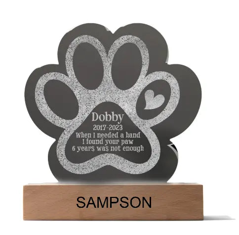 Acrylic Dome Plaque with Paw Memorial - An Initial Impression