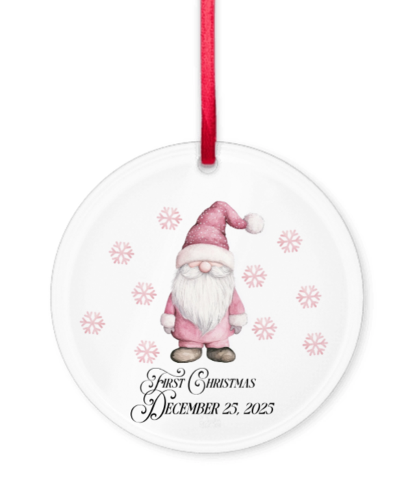 Acrylic Ornaments Pink Santa