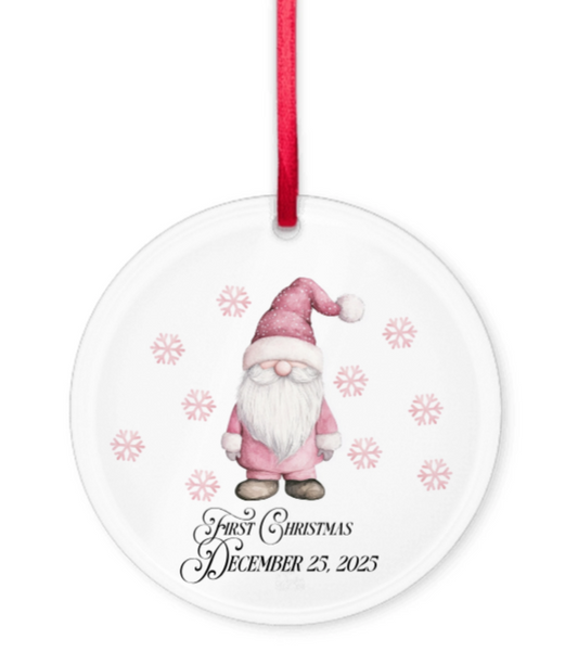 Acrylic Ornaments Pink Santa