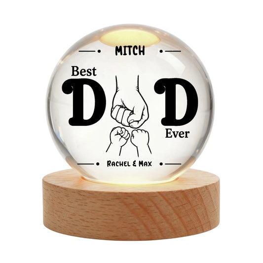 Best Dad Ever Crystal Globe Lamp