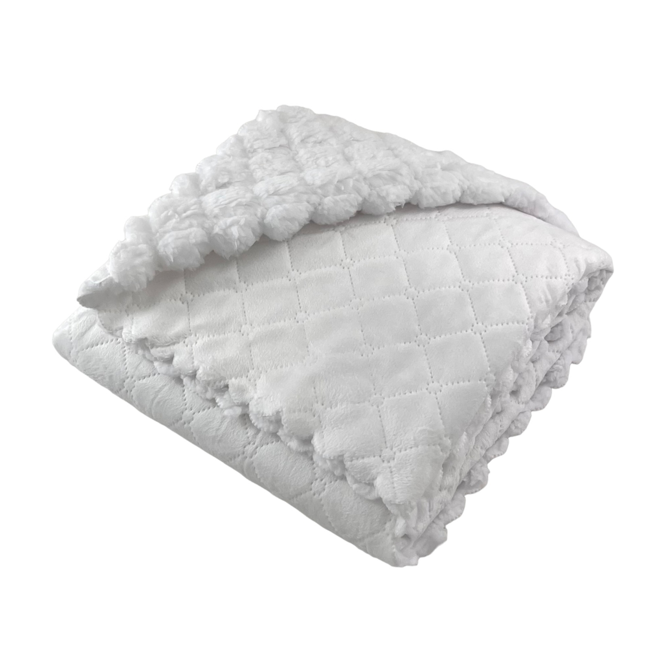 Quilted Plush Baby Blanket with Faux Sherpa Back