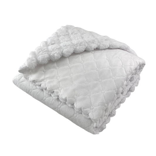 Quilted Plush Baby Blanket with Faux Sherpa Back