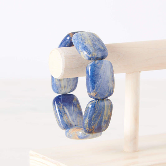 Hot Girls Pearls-Freezable Cooling Jewelry - Blue Lapis Chicklet Cooling Bracelet