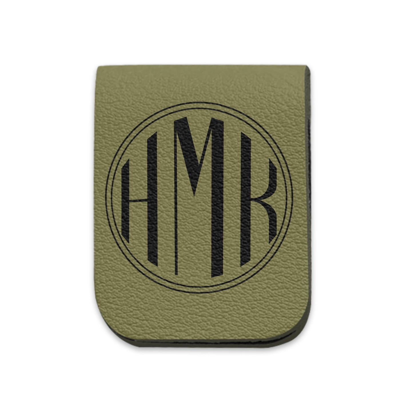 Leather Bookmark-Circle Monogram