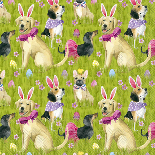 Bunny Dogs Easter Paper Lunch Napkins