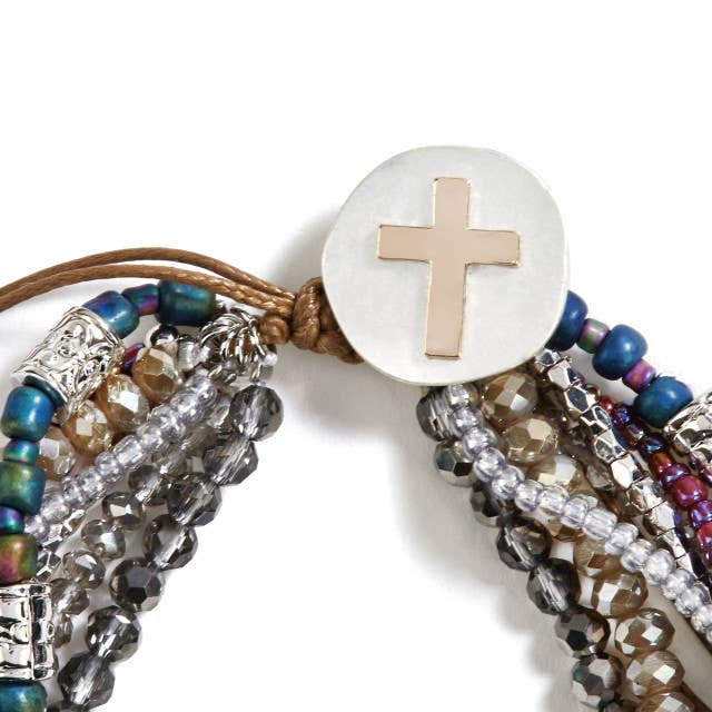 Beaded Prayer Bracelet - Gray