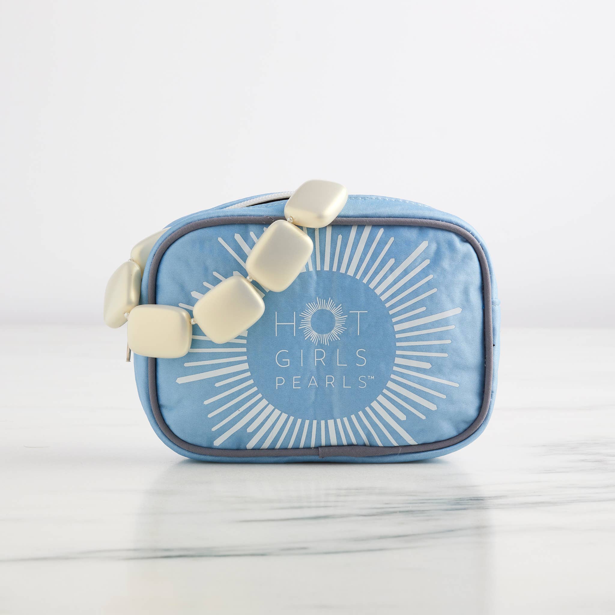 Hot Girls Pearls-Freezable Cooling Jewelry - Blue Lapis Chicklet Cooling Necklace