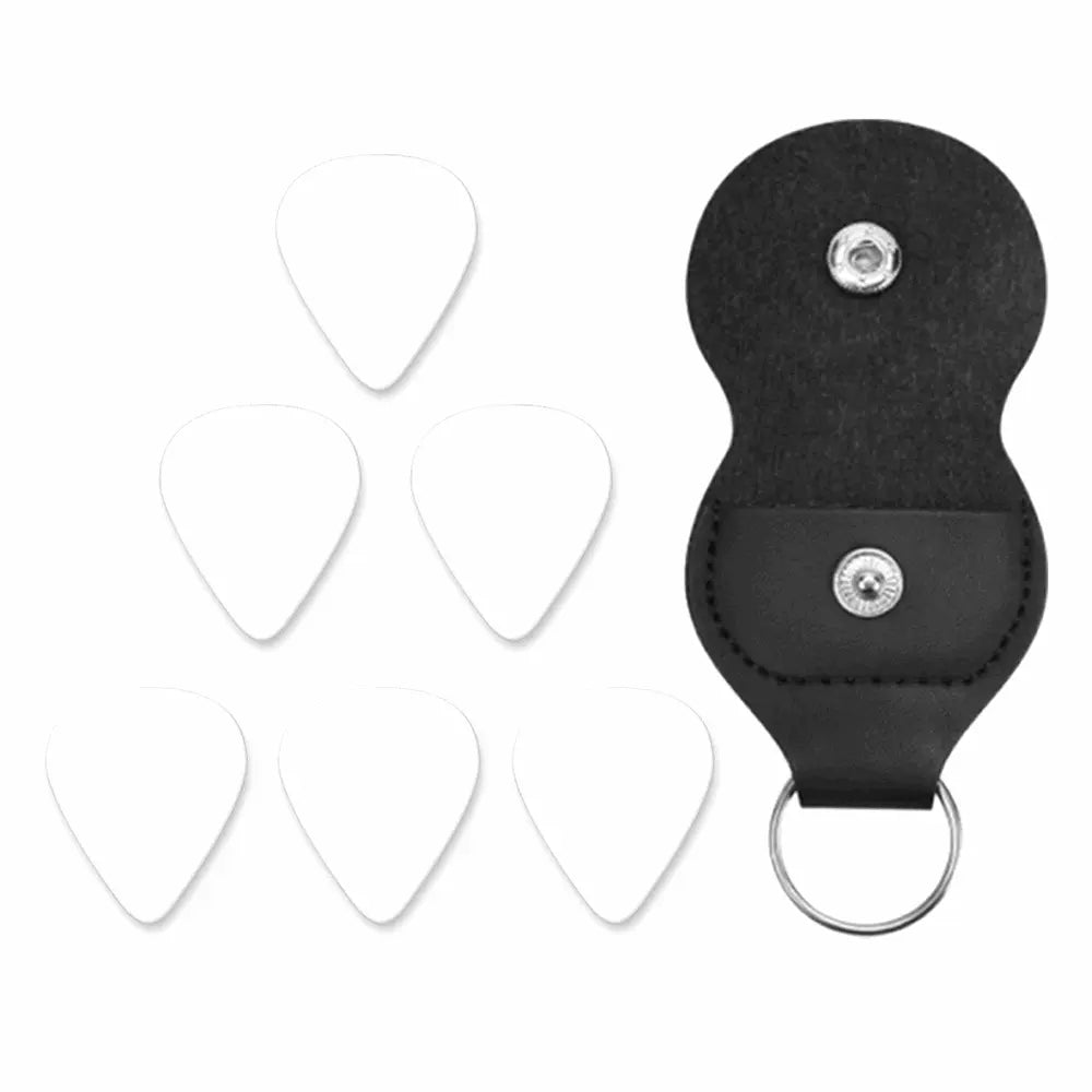 Custom Guitar Picks with Leather Sheath Fashion Ukulele Picks a Set of 6 PCS