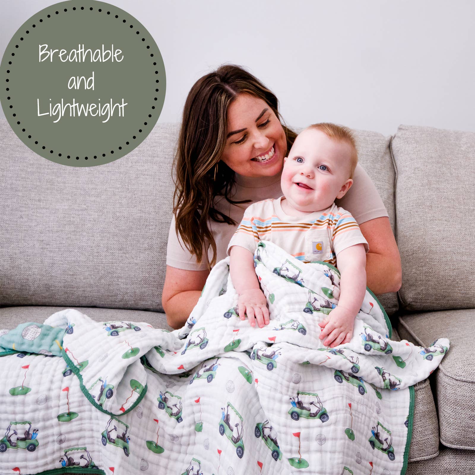 Toddler Muslin Blanket Golf A Round Sports Theme