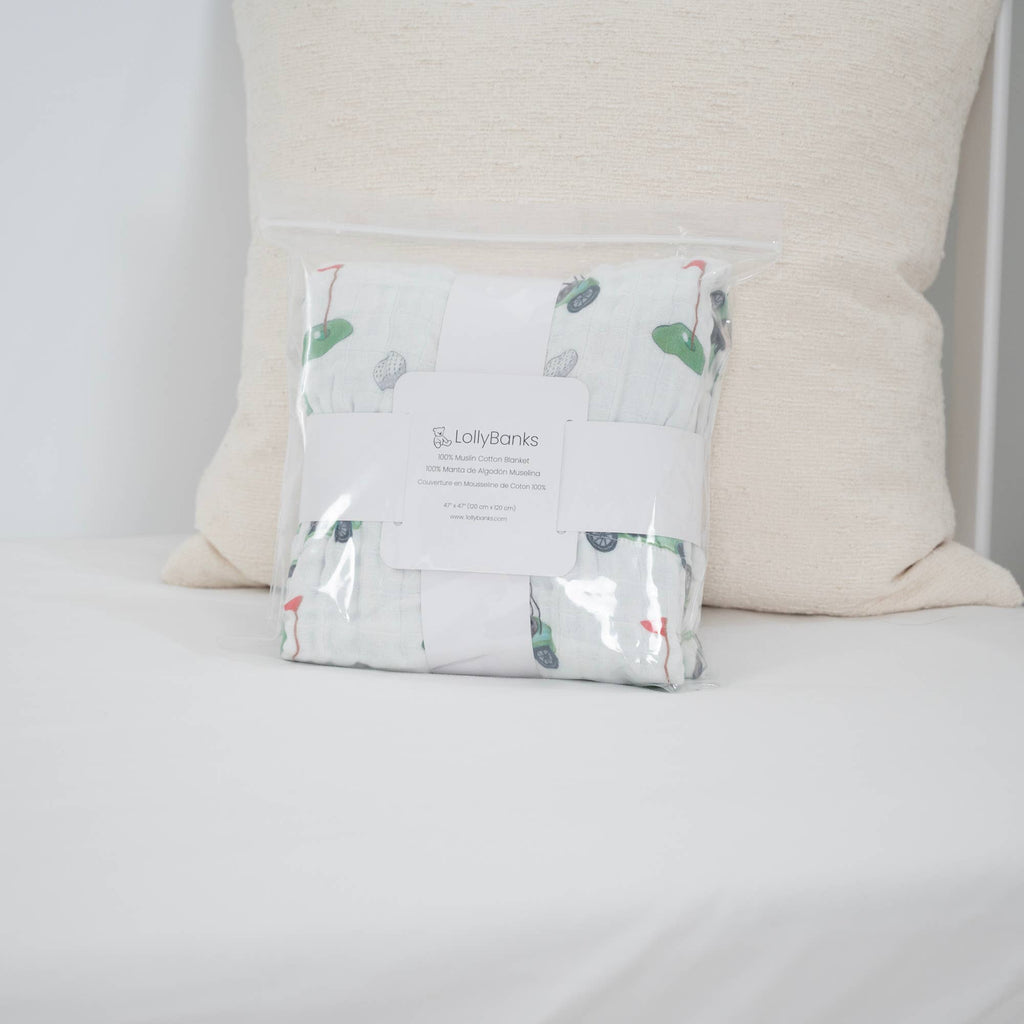 Toddler Muslin Blanket Golf A Round Sports Theme