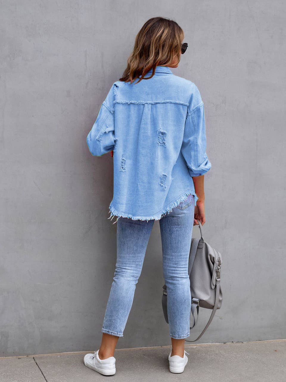 Ripped Loose Denim Jacket