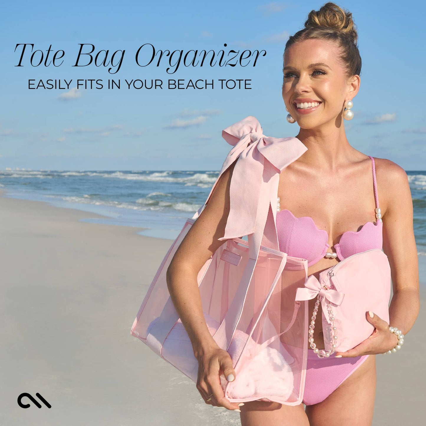 Case-Mate - Case-Mate Ballet Pink Bow Waterproof Zip Pouch
