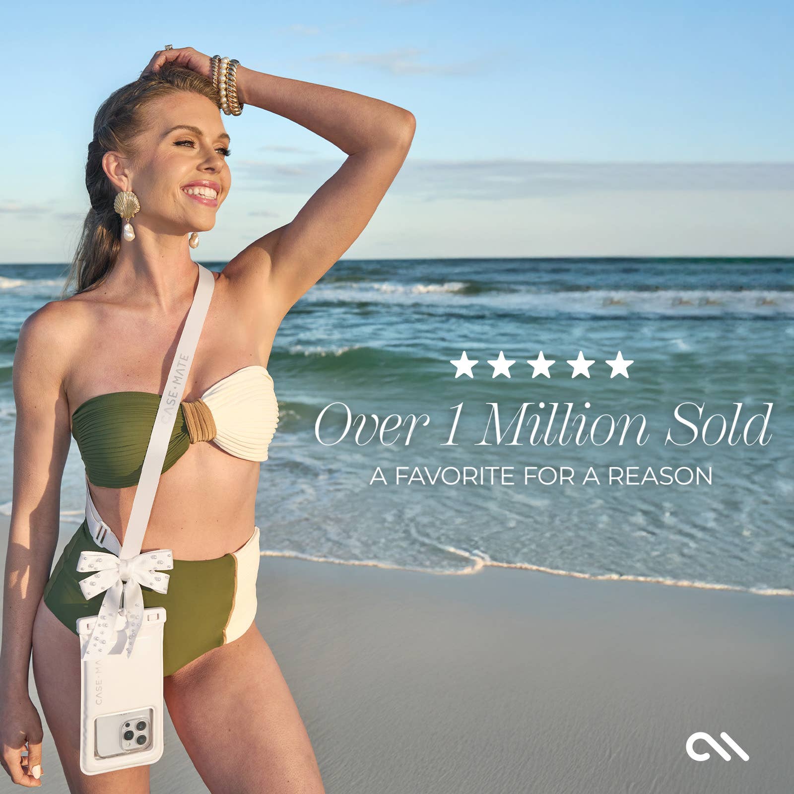 Case-Mate - Ivory Pearl Bow Waterproof Floating Pouch