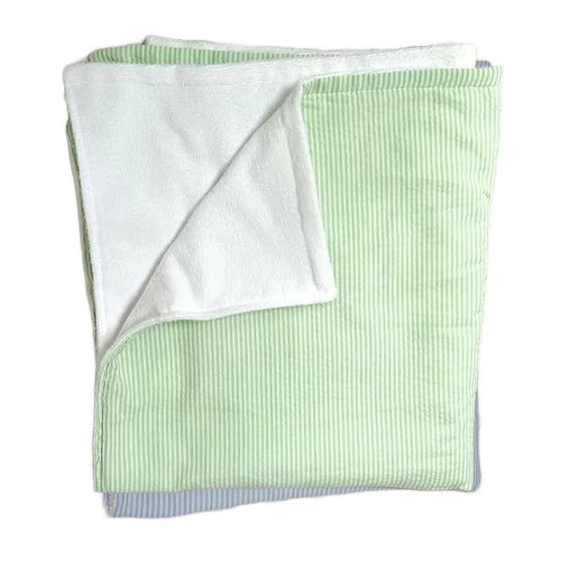 Beach Towel, Seersucker, Monogram, Embroidery