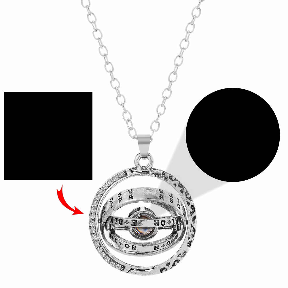 Custom Rotatable Spherical Pendant Astrolabe Projection Necklace Clavicle Chain