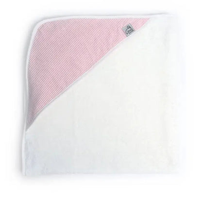 Gingham Hooded Towel Stork and Loom An Initial Impression Pink-Seersucker