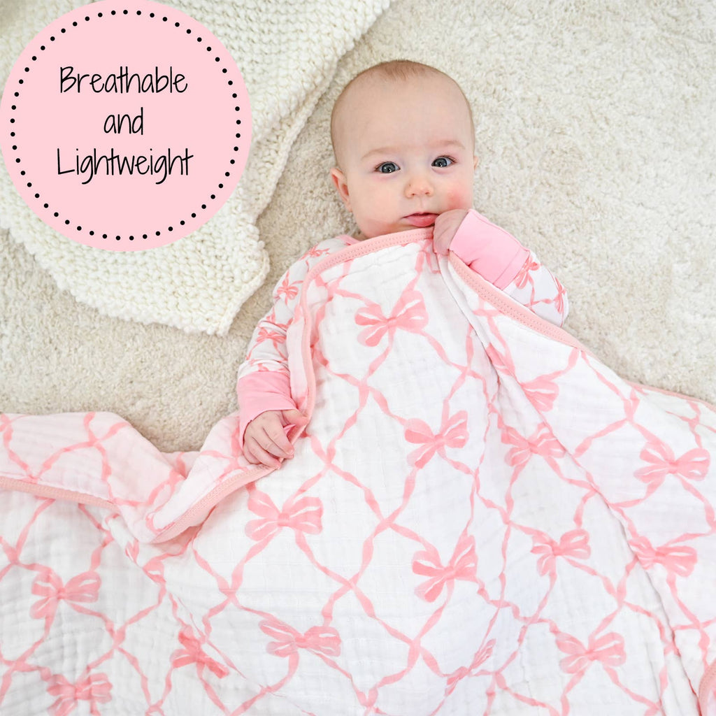 Beautiful Bows Toddler Muslin Blanket