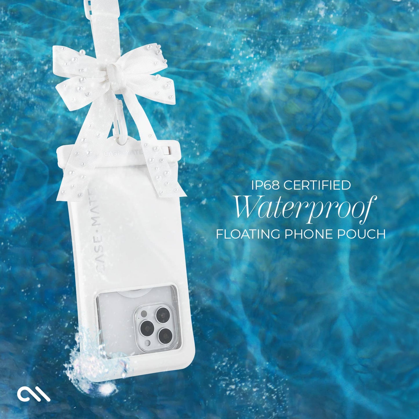 Case-Mate - Ivory Pearl Bow Waterproof Floating Pouch