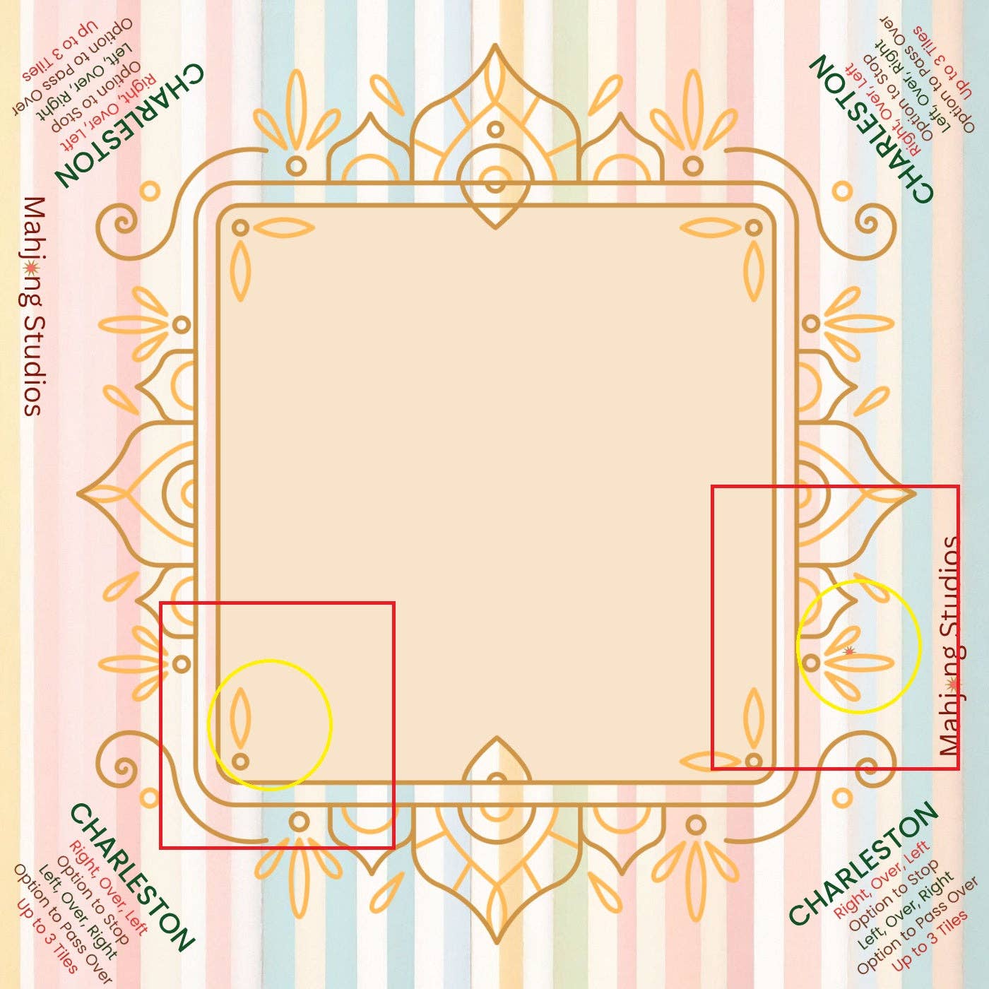 Mahjong Studios - Pastel Luxe Mahjong Mat -  33 x 33 - Ships Rolled