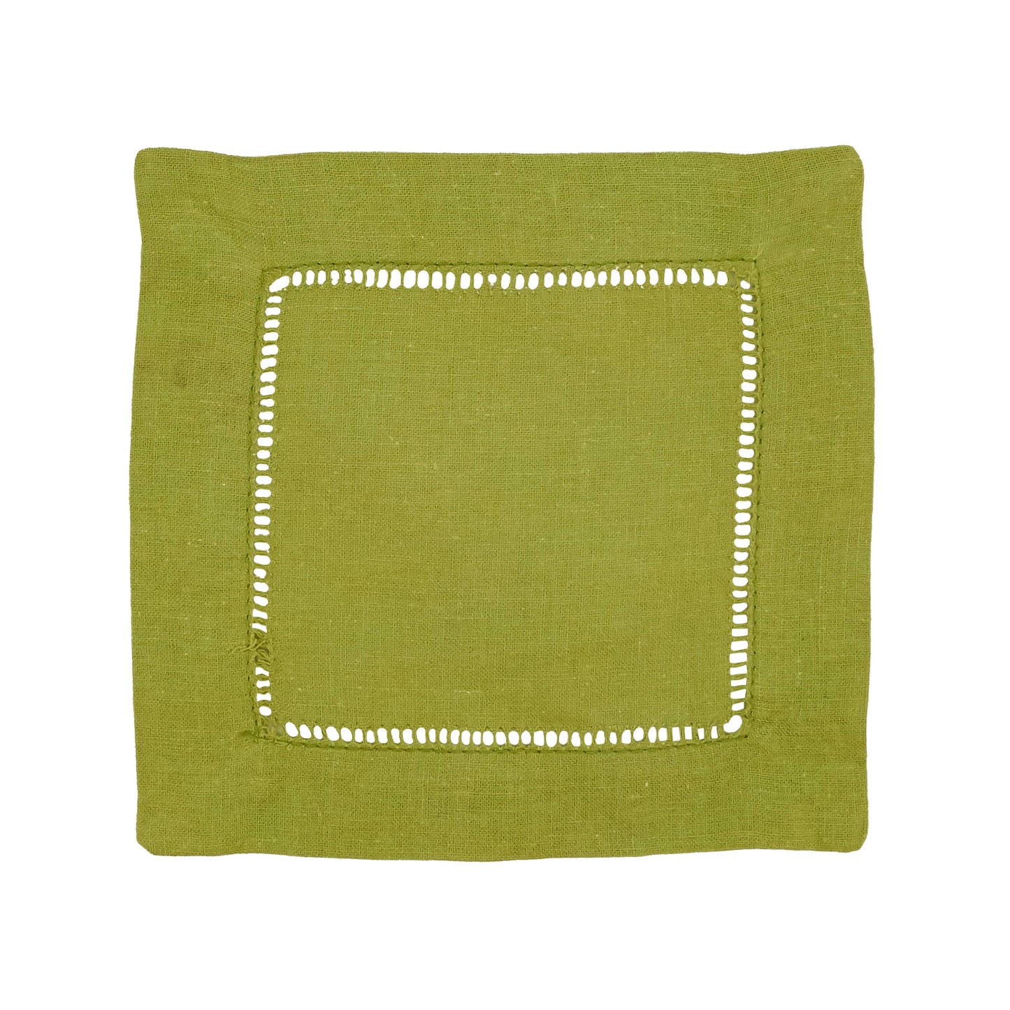 Linen Blend Hemstitched Cocktail Napkin