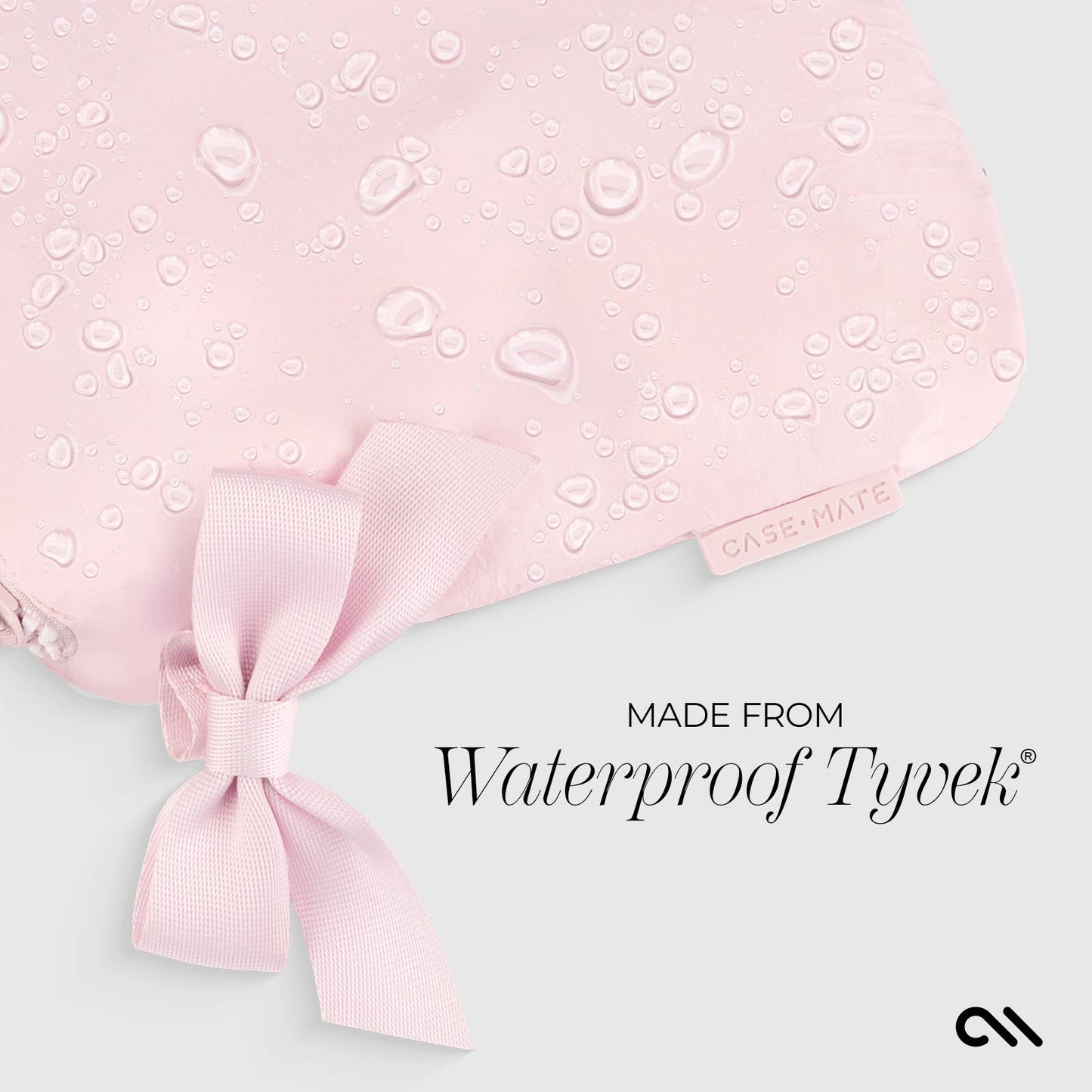 Case-Mate - Case-Mate Ballet Pink Bow Waterproof Zip Pouch