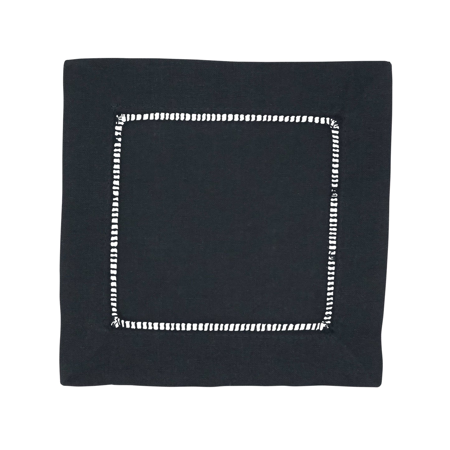 Linen Blend Hemstitched Cocktail Napkin