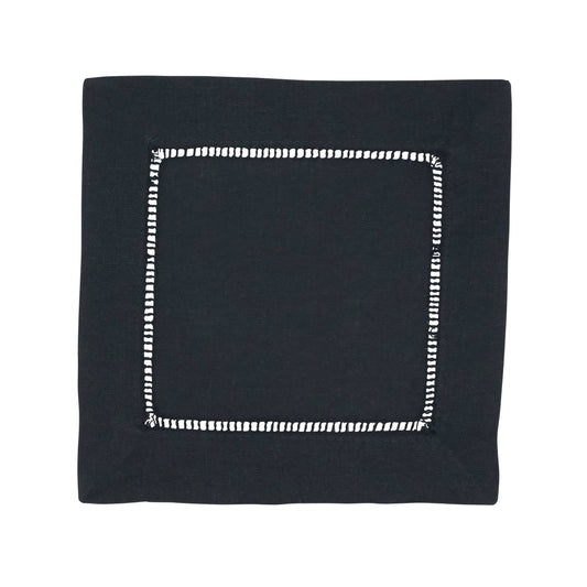 Linen Blend Hemstitched Cocktail Napkin