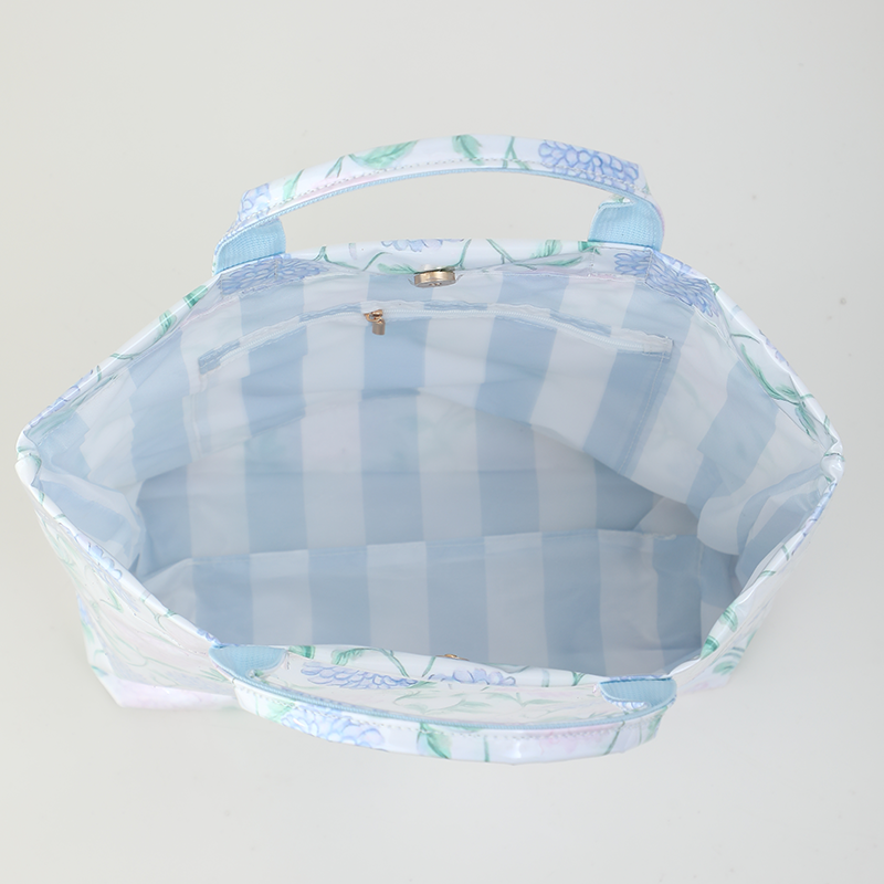 Waterproof Tote Bag PVC Beach Bag Hydrangea Horizon