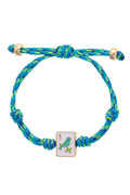 Sparrow Mahjong Tile Paracord Bracelet in Blue Multi