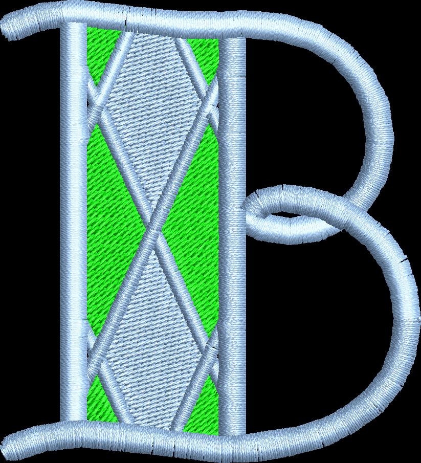 2CC  NC  PREPPY PLAID MONOGRAM NEEDLEPOINT CANVAS