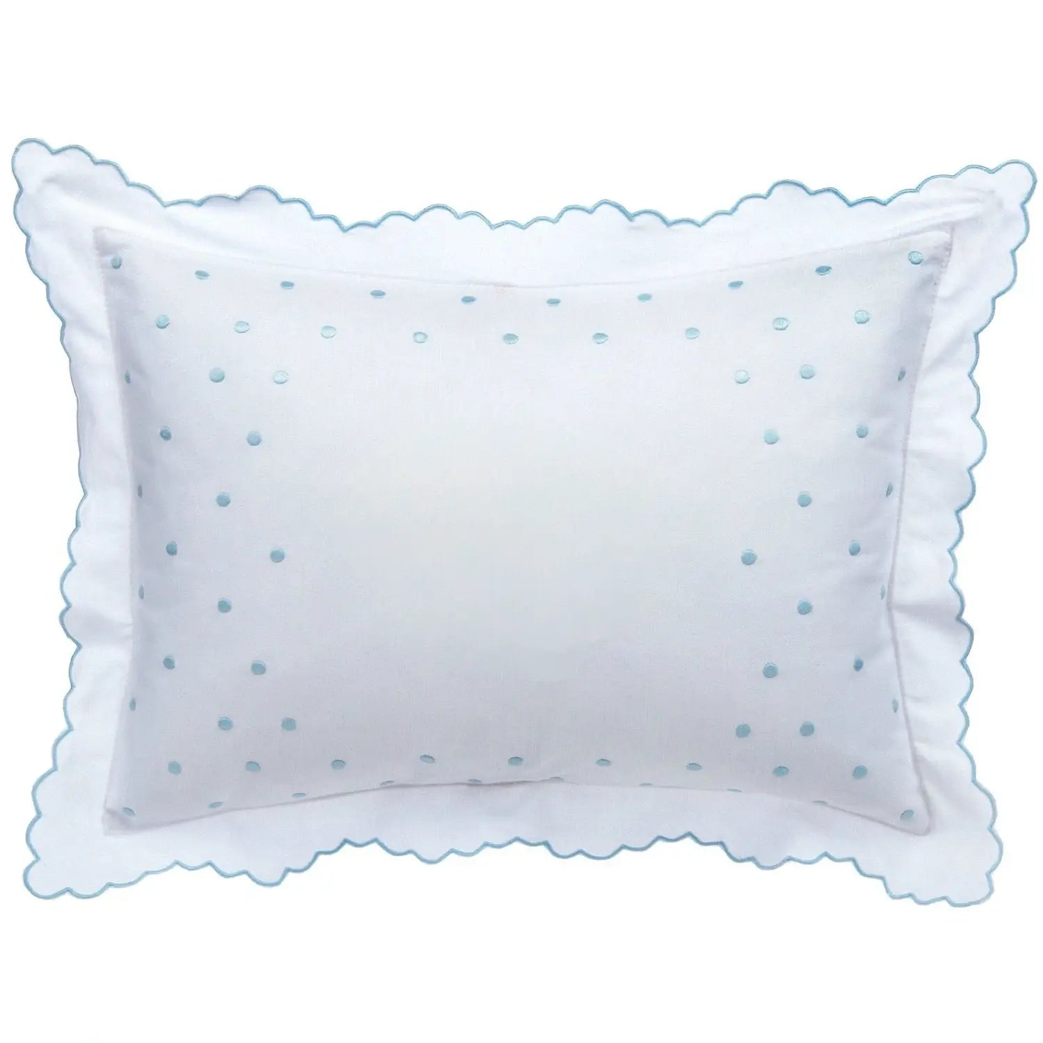 Dotted Swiss Petite Pillow & Insert Edward Boutross An Initial Impression Blue-Dots