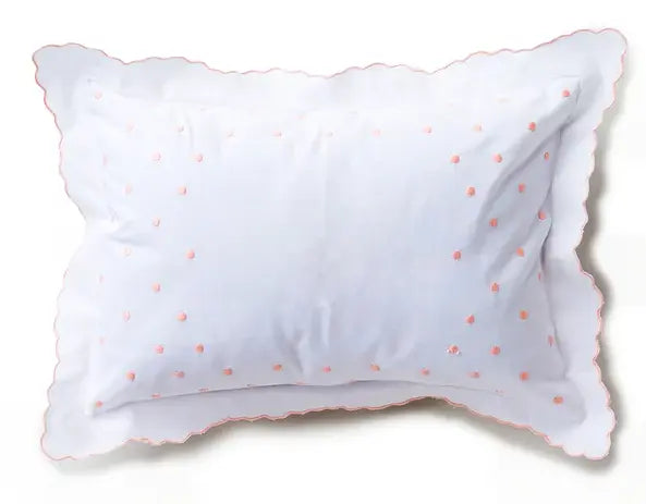 Dotted Swiss Petite Pillow & Insert Edward Boutross An Initial Impression Pink-Dots