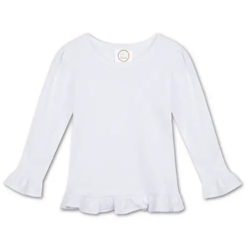 Girl's Long Sleeve Ruffle Tee Shirt