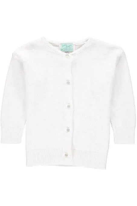 Cotton Cashmere Girl Cardigan White Julius Berger & Carriage Boutique An Initial Impression 4Y