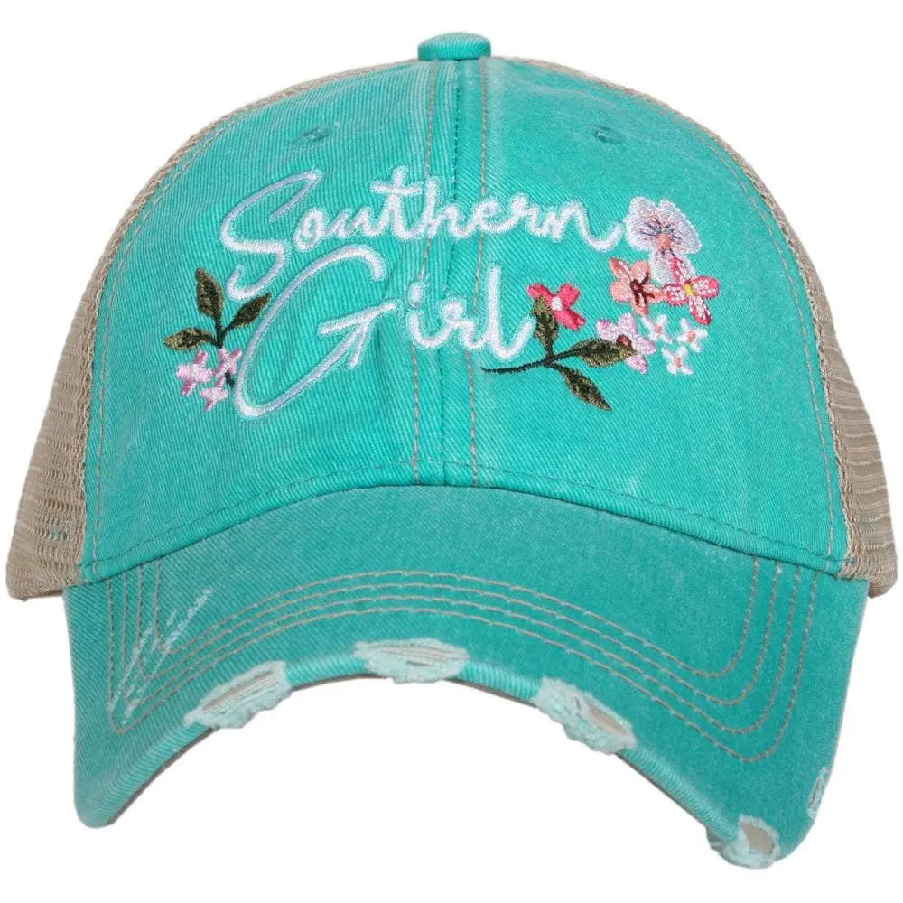 Katydid - Southern Girl with Flowers Wholesale Trucker Hat - An Initial Impression