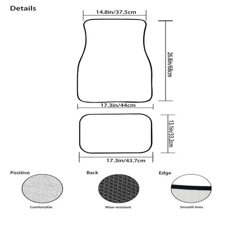 Custom Car Floor Mats 4 Pieces Rubber Non-Slip Floor Mats Auto Carpets Car Interior Decor
