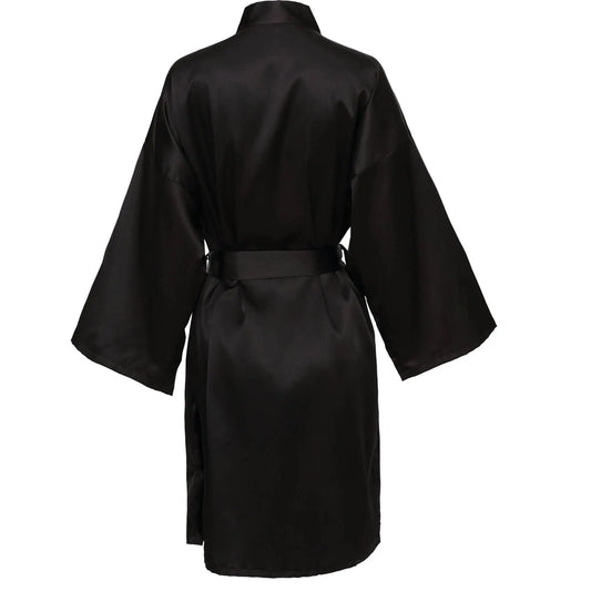 Kids Satin Robes Simply Name It An Initial Impression Kids-Small-3T-6T-Black