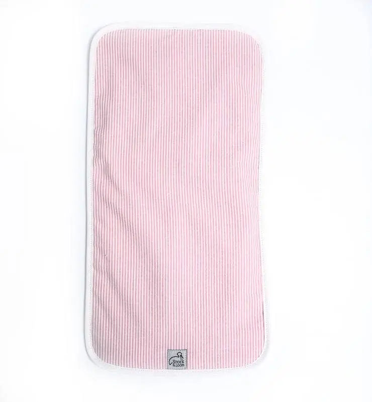 Seersucker Burp Cloth Stork and Loom An Initial Impression LT-PINK