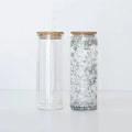 20oz Double Walled Sublimation Glass Tumbler MacKrafts LLC | mackraftsllc.com An Initial Impression Glitter