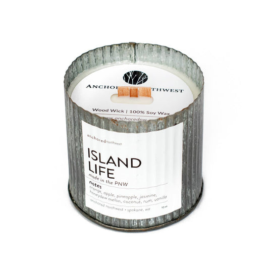 Anchored Northwest - Island Life Wood Wick Rustic Farmhouse Soy Candle