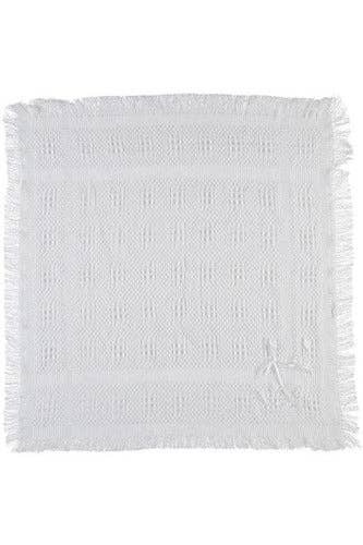 White Blanket with Fringe