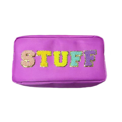 Mavi Bandz - Varsity Collection Nylon Cosmetic Bag Purple Stuff Chenille - An Initial Impression