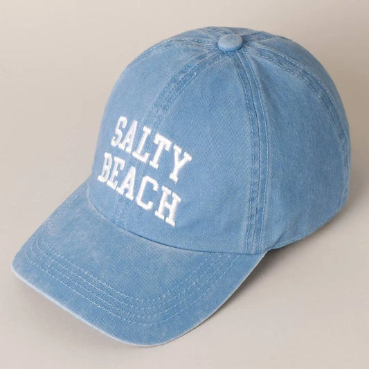 Fashion City - Salty Beach Embroidered Denim Baseball Cap Hat - An Initial Impression