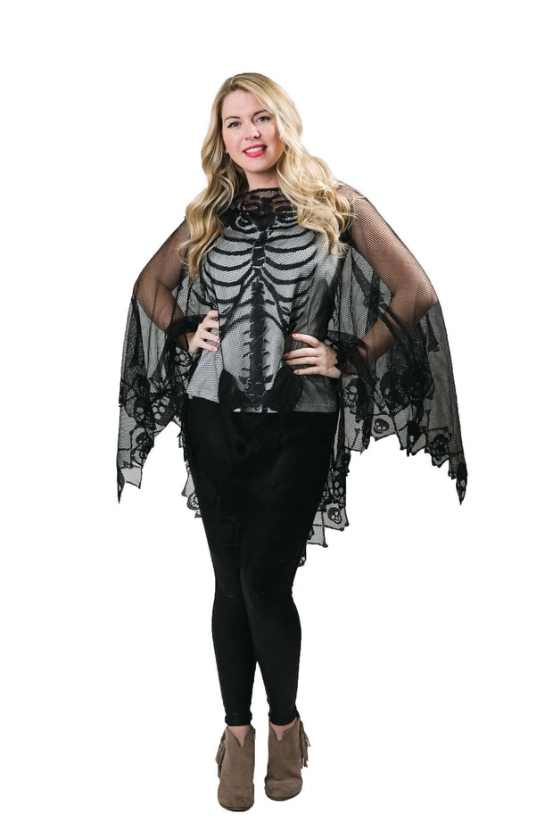 Top It Off - Spooky Skeleton Poncho-2 Colors-Fall 2022