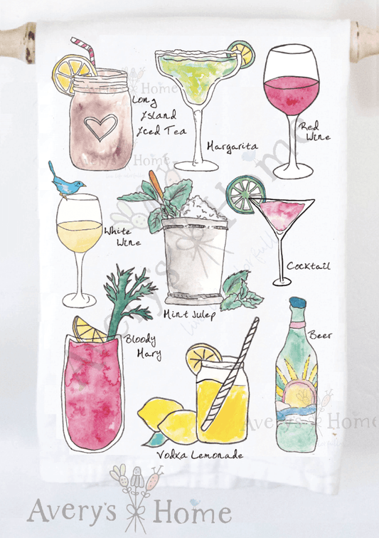 Favorite Alcohol Cocktails Funny Kitchen Towel - An Initial Impression