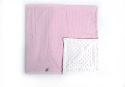 Seersucker Minky Dot Blanket Stork and Loom An Initial Impression Pink