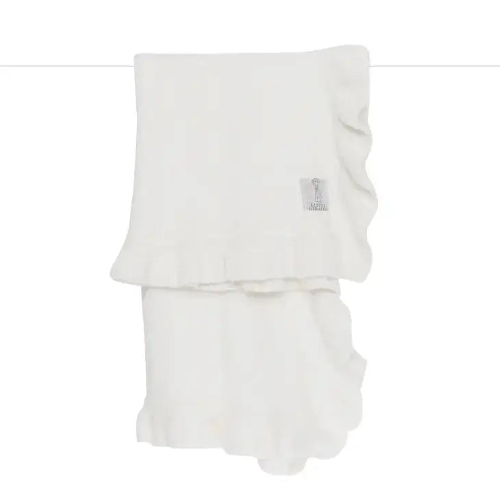 Dolce™  Ruffle Baby Blanket Little Giraffe An Initial Impression White